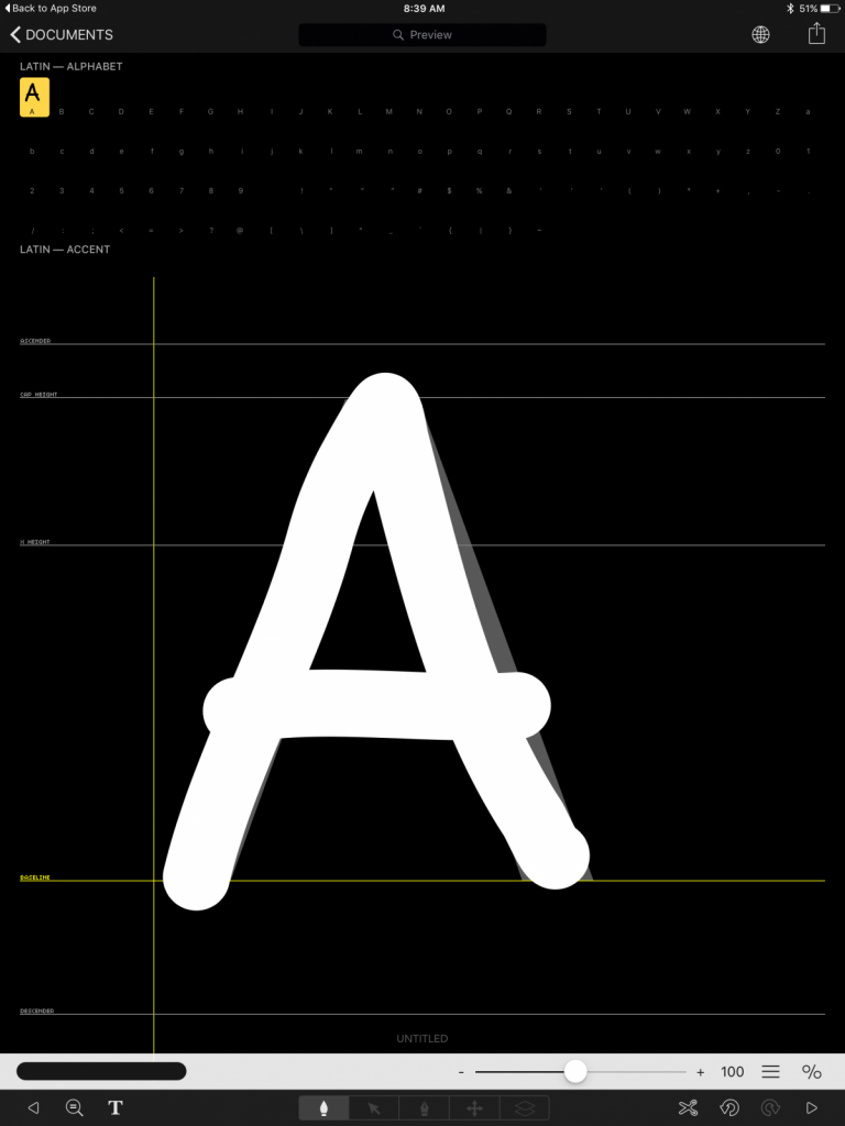 Sử dụng ngón tay để tạo font
