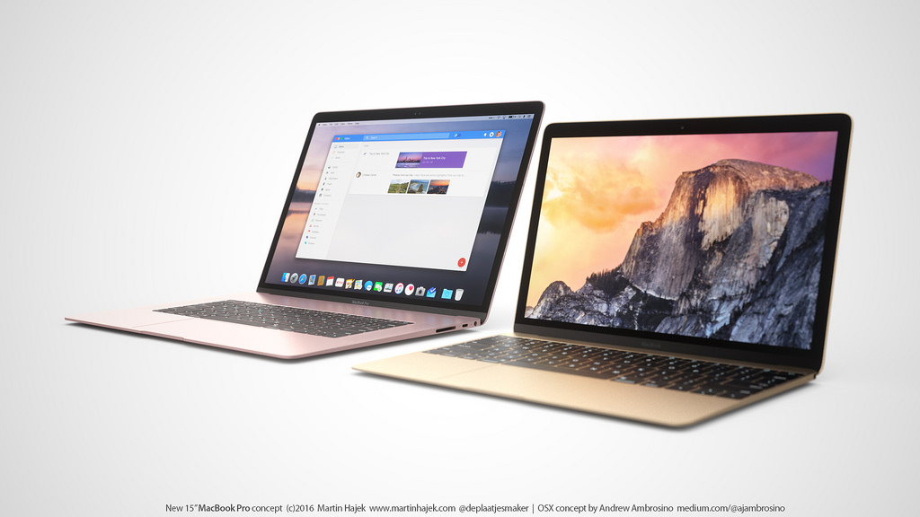 Chiêm ngưỡng ý tưởng Macbook Pro Retina màu vàng hồng