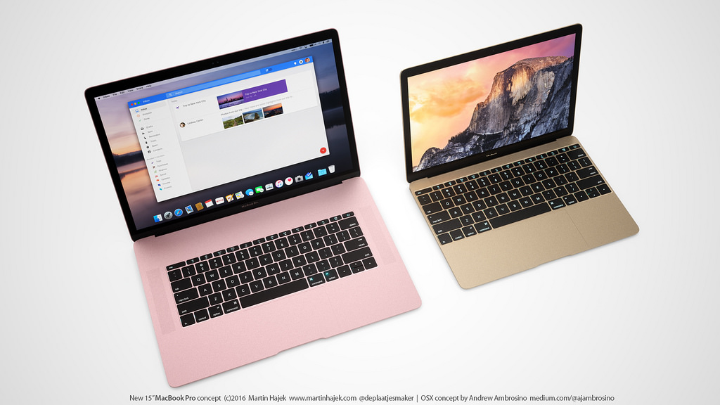 Chiêm ngưỡng ý tưởng Macbook Pro Retina màu vàng hồng
