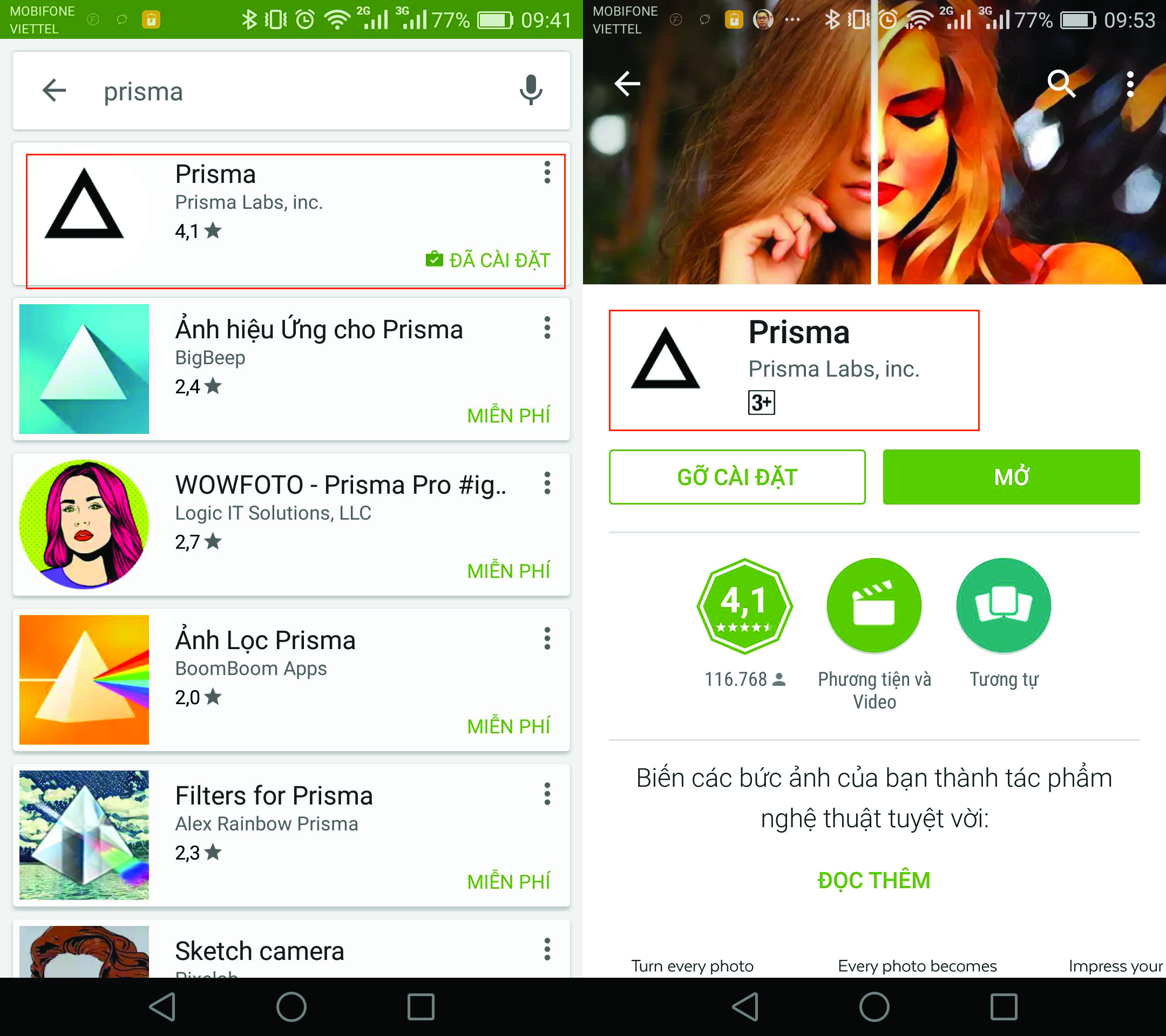 Chú ý khi cài đặt ứng dụng Prisma tránh mất tiền oan