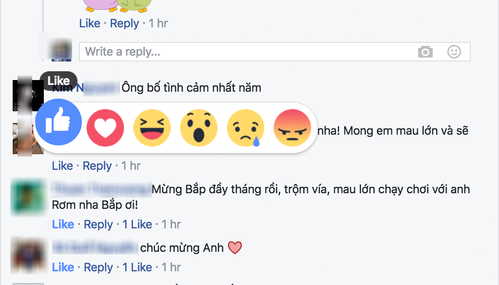 Facebook tích hợp tính năng bày tỏ cảm xúc trong bình luận