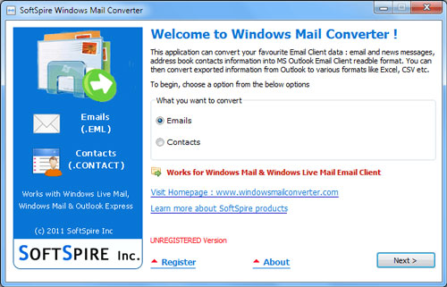 SoftSpireOutlookExpresstoWindowsLiveMail3