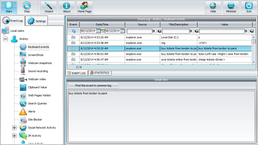 Free Keylogger - main